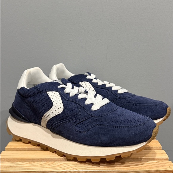 Voile Blanche Navy Suede Sneakers EU 37 / US 6.5 Italian Designer - Picture 2 of 10